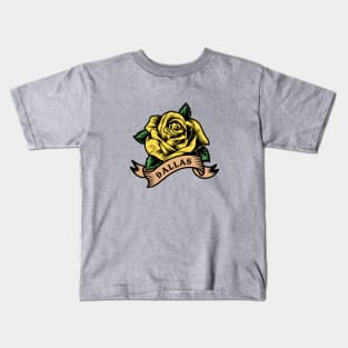 Yellow Rose Of Dallas Kids T-Shirt